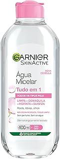 Garnier SkinActive Água Micelar de Limpeza Tudo em 1, Solução Demaquilante que Limpa, Tonifica e Remove Oleosidade, Fórmula Suave Sem Álcool para Todos os Tipos de Pele, 400ml