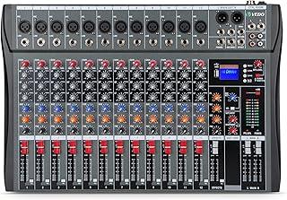 Mesa De Som 4/6/7/8/12 Canais Profissional Portátil Mixer Bluetooth Interface Gravação Audio Console com placa de som USB + 48V Phantom power (Mesa 12.1 Canais)