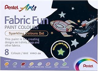Pentel Tinta Para Tecidos Fabric Fun 8 Cores Metálicas FFPC1-S8