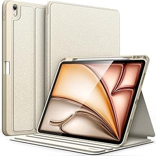 JETech Capa para iPad Air 13 Polegadas M4/M3/M2 (2026/2025/2024) com Porta-Pencil, Case Protetora Slim Folio para Tablet, Visualização em Vários Ângulos (Estrela Branca)