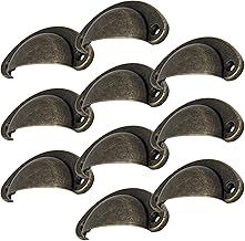 Kit 10 Puxadores Concha Para Móveis Armários Colonial 64mm (Ouro Envelhecido)