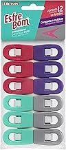 EsfreBom - Prendedor Plástico, Embalagem com 12 Unidades, Multicolor, Bettanin