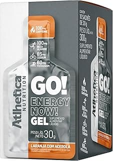 Atlhetica Nutrition GO ENERGY NOW GEL (10 sachês de 30g) Laranja com Acerola, Cor: Multicolorido.