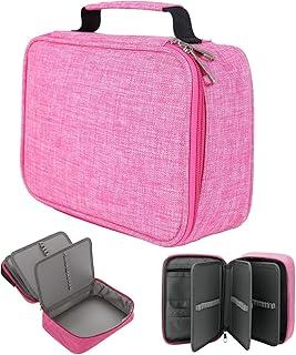 Estojo Escolar Box Grande, Organizador, com 4 Divisórias, 72 Elásticos, Feminino, Masculino, Zíper Resistente, com Alça, Qualidade Premium (Pink)
