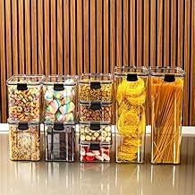 Kit 10 Potes Herméticos Organizadores Empilháveis para Mantimentos - Pote Hermético BPA Free - Utensílios para Cozinha, Armário, Alimentos, Porta Mantimentos, Empilhável