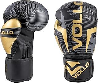 Luva de Boxe Muay Thai Training Preta, Cinza e Dourada 10oz PU Vollo