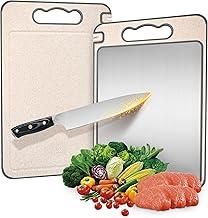 Tábua de Corte Dupla Face em Aço Inoxidável 304 para Cozinha, Ideal para Carne e Vegetais, Conjunto de 1 Peça
