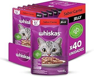 Pack Ração Úmida Whiskas Sachê Carne Jelly para Gatos Adultos 85 g - 40 unidades