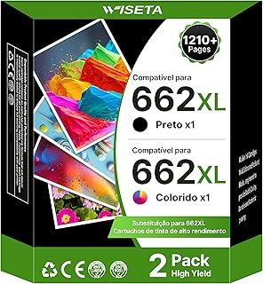 WISETA Cartucho de Tinta Compatível para HP 662 662XL Compatível com DeskJet Ink Advantage 1015 1515 2515 2516 2545 2546 2645 3515 4645 (1 Preto, 1 Colorido)