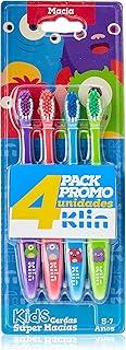Kit 4 Unid Escovas Dentais Infantil Monstrinhos, 9122, Klin, Cores Sortidas
