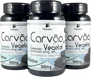 Kit 3 Carvão Vegetal 500mg 60 Comprimidos Naturais Digestão Gases Fitonatus