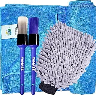Kit Detalhamento Automotivo Acessórios Toalha Para Secagem Carro Moto 300gsm 50x90 + Pinceis Yamase + Luva Microfibra Tentaculos JS com 10.01% de desconto por R$ 44,88 na amazon