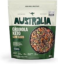 Hart's Natural Granola Australia Keto Low Carb | Granola Sem Açucar, Sem Lactose, Sem Glúten, Vegano | 100% Natural | Alto em Fibras | Snack Saudável | 300g