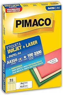 Etiqueta A4356, Pimaco - Branca - Caixa com 100 Folhas