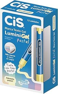 CIS 57.4500 Marca-Texto Lumini Gel Pastel, Amarelo Pastel, Caixa com 12 Unidades