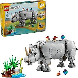 LEGO Creator Animais Selvagens: Rinoceronte Majestoso com Pássaros 31171