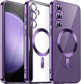 JETech Capa Claro Macia para Samsung Galaxy S23 FE 6,4 Polegadas, Proteção Lente da Câmera, Compatível com Carregamento Sem Fio MagSafe, Case de TPU Galvanizada à Prova de Choque (Roxo)