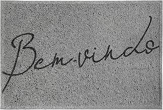 Capacho de Vinil Kapazi Bem-Vindo 30x70cm Cinza – Antiderrapante para Entrada