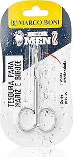 Tesoura para Pelos de Bigode e Nariz, Ponta Arredondada, Aço Niquelado, 1732B, Marco Boni, 1 Unidade