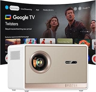 Projetor BYINTEK T5 Max com Google TV Licenciado,Full HD Nativo 1080P,1000 ANSI Lumens,Foco Automático,Correção Keystone Automática,Wi-Fi Dual Band,Bluetooth 5.0,Motor Óptico Selado,Para Festa