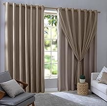 Cortina Blackout 100% Com Voil 2,80m x 2,30m Quarto/Sala/Casa Corta Luz em Tecido com Ilhós Blecaute (Caqui)