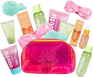 Kit Skincare Melu Adolescentes Completo 7 Itens Spa Day Skin Care Beleza Limpeza de Pele Facial Meninas Teen Cuidados Faciais com Necessaire
