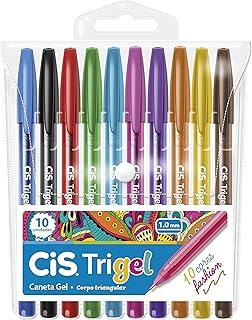 Caneta gel 1.00 Mmtrigel 57.6800 10cores Fashion Cis
