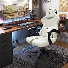 Cadeira Gamer, Assento Extra Largo e Espesso, Tecido de Pelúcia Curta, Apoio de Braços Reclinável, Inclinação até 135°