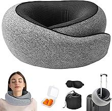 Almofada de Pescoço, Travesseiro de Pescoço Ergonômico com Espuma Viscoelástica, Travesseiro de Viagem Ajustável, Portátil, Que Alivia a Fadiga, Adequado para Viagens de Escritório, Avião e Carro