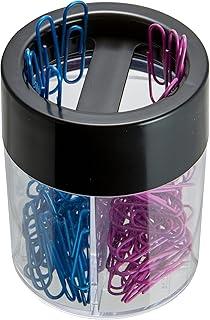 Dispensador de clipe magnético OIC(R), grande/redondo, capacidade de 200 clipes, preto/fumê