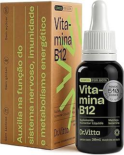Vitamina B12 Gotas – Metilcobalamina 9,9 mcg por Gota – 510 Doses – Vitamina B12 Metilcobalamina Sublingual de Alta Absorção – Suplemento B12 Líquido Vegano 30 mL – Uso Adulto, Dr. Vitta