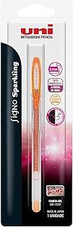 Caneta Gel SIGNO Sparkling UM-120SP, Uni-Ball, Laranja, Blister c/1 unidade