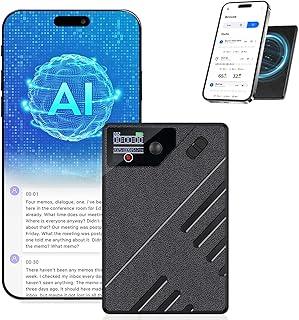 64 GB Gravador de Voz Digital Pequeno com Transcrição de Voz em Texto Ia, Gravador de Áudio com AI, Transcrição e Resumo com Tecnologia de AI, Pode Ser Traduzido em 256 Idiomas, com Bluetooth