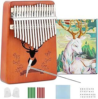 Kalimba 17 Teclas em Madeira, Kalimba Piano de Polegar com Instruções de Estudo e Martelo de Afinação, Piano de Polegar Kalimba, Presente de Piano de Dedo Mbira, Instrumentos Musicais Kalimba