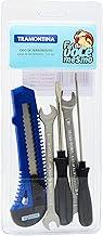 Tramontina 43408505, Kit Ferramentas 5 Peças com 2 Chaves de Fenda 1 Estilete 2 Chaves Fixas, Uso Domestico