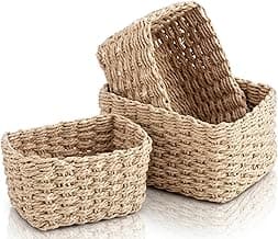 Kit 3 Cestos Organizadores Decorativos em Corda Natural Trançada Cestos Multiuso para Quarto Sala Banheiro e Decoração