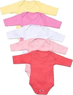 Body Bebê Kit 5 Peças Manga Longa Liso Algodão