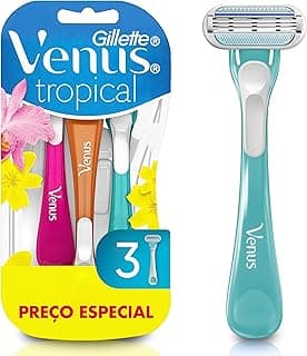 Gillette Venus Aparelho de Depilação Descartável Tropical com Aloe, 3 Unidades com 17.87% de desconto por R$ 23,26 na amazon