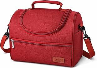 Bolsa Térmica Lancheira Premium com Isolamento Térmico, Alça de Mão e Ombro, Bolso Lateral Funcional, Compacta e Resistente para Marmitas, Trabalho, Escola, Academia e Viagens (Vermelha)