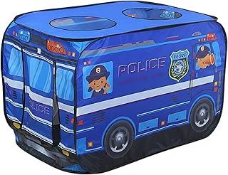 Barraca Infantil Cabana Casinha de Polícia Azul Portátil Pop-up, Brinquedos Educativos para Menino e Menina, Presente e Dia das Crianças, Cabana de Brincar Infantil