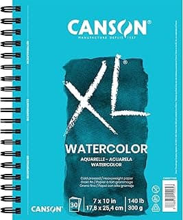 Papel para aquarela Canson XL, espiral, 17,7 x 25,4 cm, 30 folhas