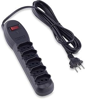 Filtro de Linha Slim com Disjuntor, Force Line, Acessórios para Computador, Preto