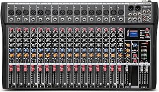Mesa de Mistura de Áudio VEDO 16 Canais, Mixer Profissional com Bluetooth, USB, Phantom Power +48V, Equalizador 3 Bandas, para DJ, igrejas e gravação de música