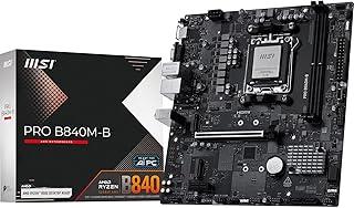 Placa‑Mãe MSI PRO B840M‑B AM5 DDR5 – Compatível com AMD Ryzen™ 9000/8000/7000 - DDR5 8000+ OC - 2.5G LAN - Dual M.2 - Formato mATX