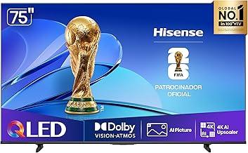 Hisense Smart TV UHD 4K QLED 75" Polegadas 75Q6QV com HDR10+, Dolby Atmos, Sports Mode, Game Mode Plus e Compatível com Alexa
