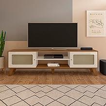 Rack para Tv ate 75" com 2 portas CHARLOTTE cor Cinamomo c/Off White - Artely