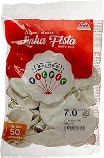 Balão Pic Pic N.070 Branco, Pacote com 50, Riberball