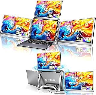 Monitor Duplo Portátil para Notebook 15.6" - Expansor de Telas Triplo com Design 360°, Tela IPS FHD 1080p 62Hz, Baixa Luz Azul, Compatível com Windows/Mac/Switch (Cabos Inclusos)