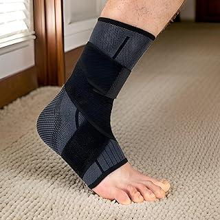 Tornozeleira Premium De Compressão Estabilizadora Ortopédica Elástica, Ajustável E Confortável, Para Esportes, Marca VARENZIA