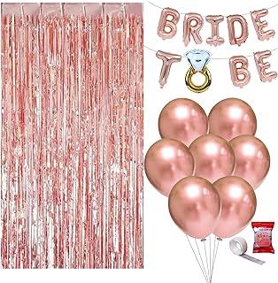 Kit 37 Peças: Balao Bride To Be Rose Gold, Prata com Anel no Lugar do O - Balões Látex cromados Despedida de Solteira (Rose Gold)
